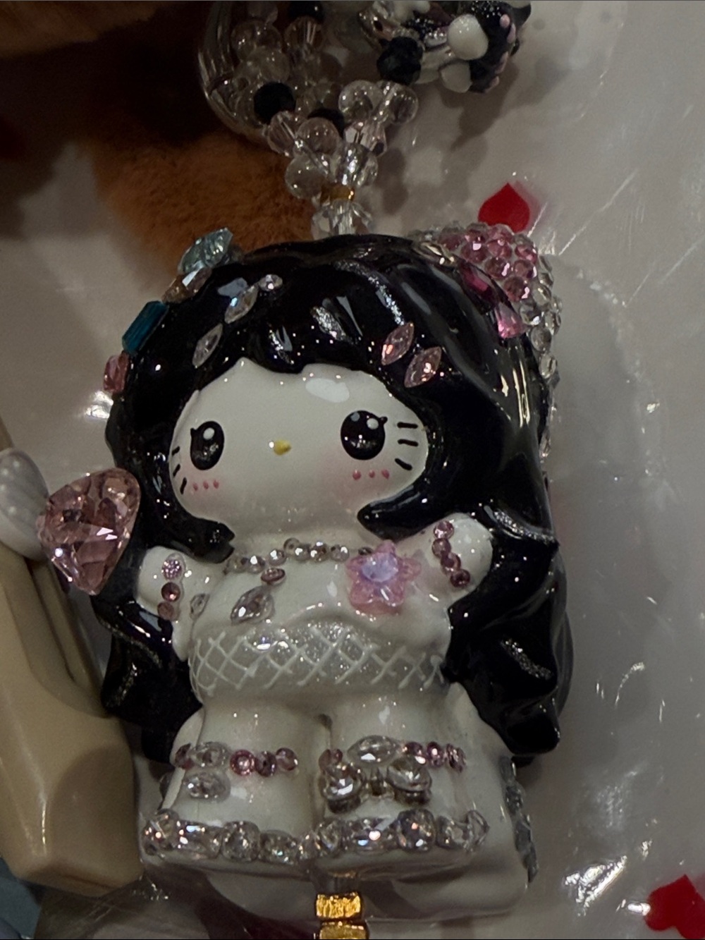 DIY Hello Kitty charm keychain.